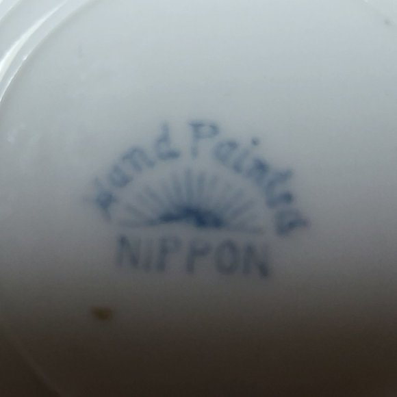 Vintage Nippon Hand Painted Miniature Plates Butter Dish Set of 4 - Picture 10 of 13